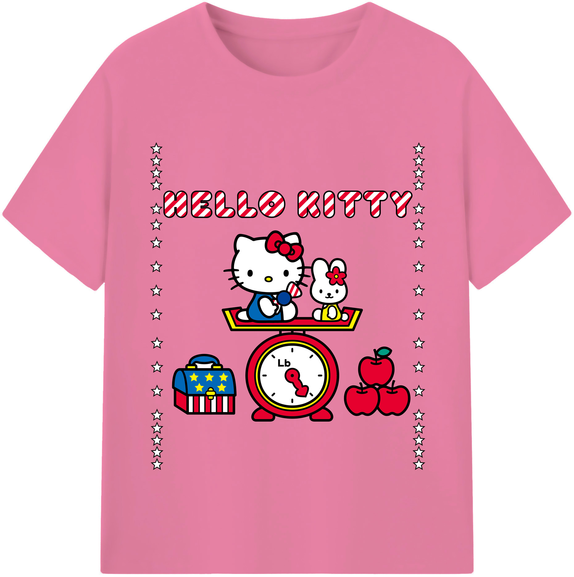 （画像用） Hello Kitty ハローキティ 綿100％半袖Tシャツ（フロントプリント）